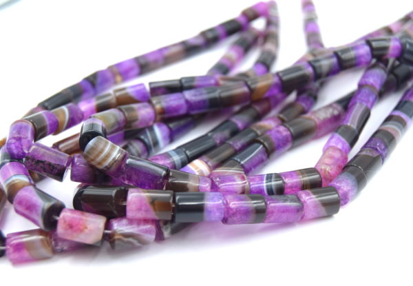 Perles d'agate colonne ~10mm violet – Image 5