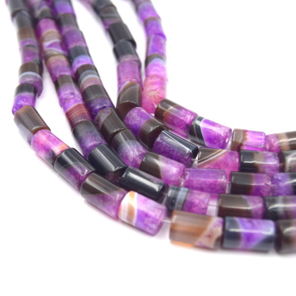Perles d'agate colonne ~10mm violet – Image 3