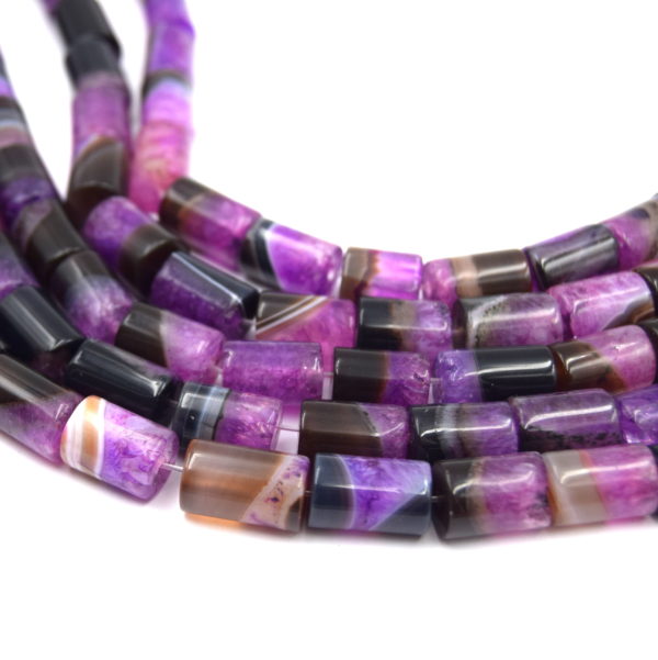 Perles d'agate colonne ~10mm violet – Image 2