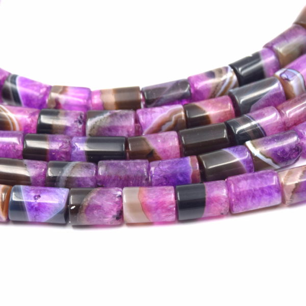 Perles d'agate colonne ~10mm violet