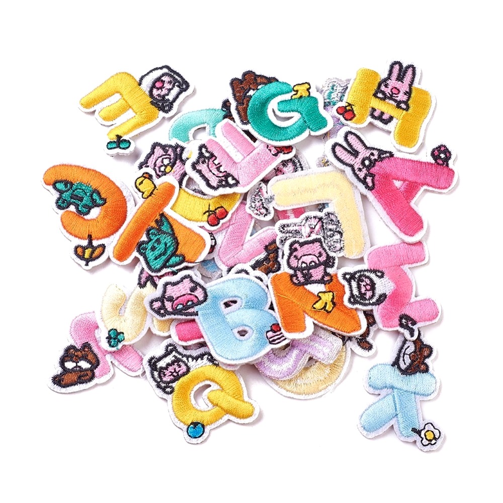 26 Patchs Alphabet Animaux Brodés Thermocollant – Image 2