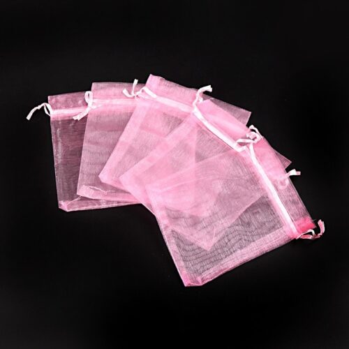 Sachets organza rose  12x10cm x10